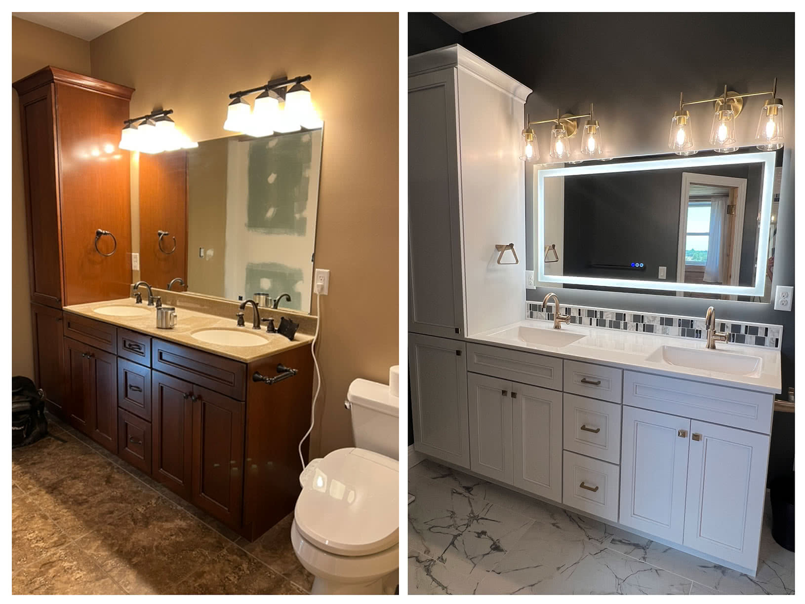 Before and After Bathroom Vanity
