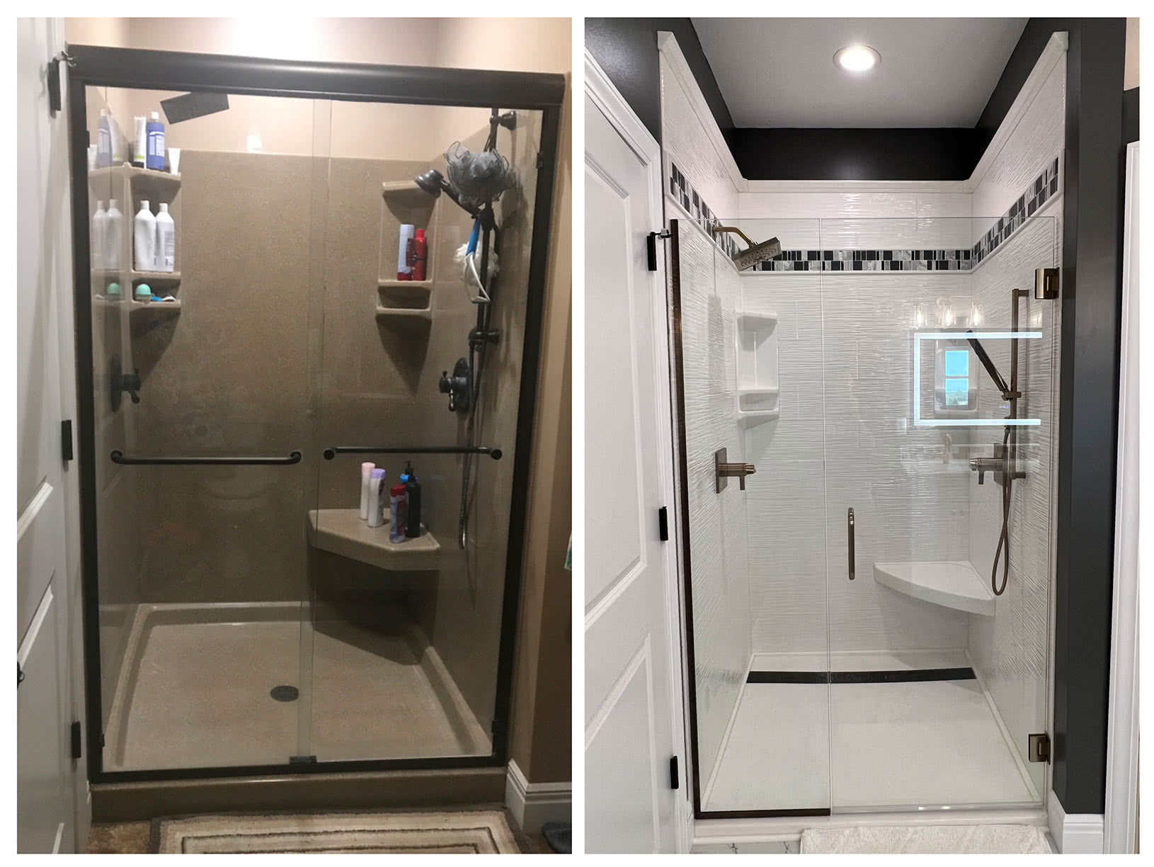 Before and After Walk-in Shower
